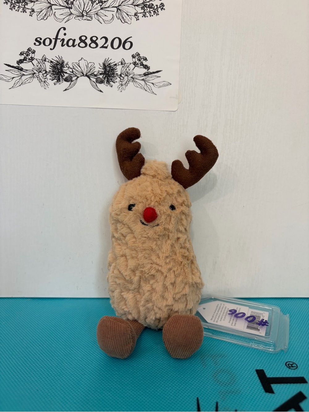 #006 Authentic Jellycat Small Amuseable Peanut Reindeer NWT - Retired & Rare